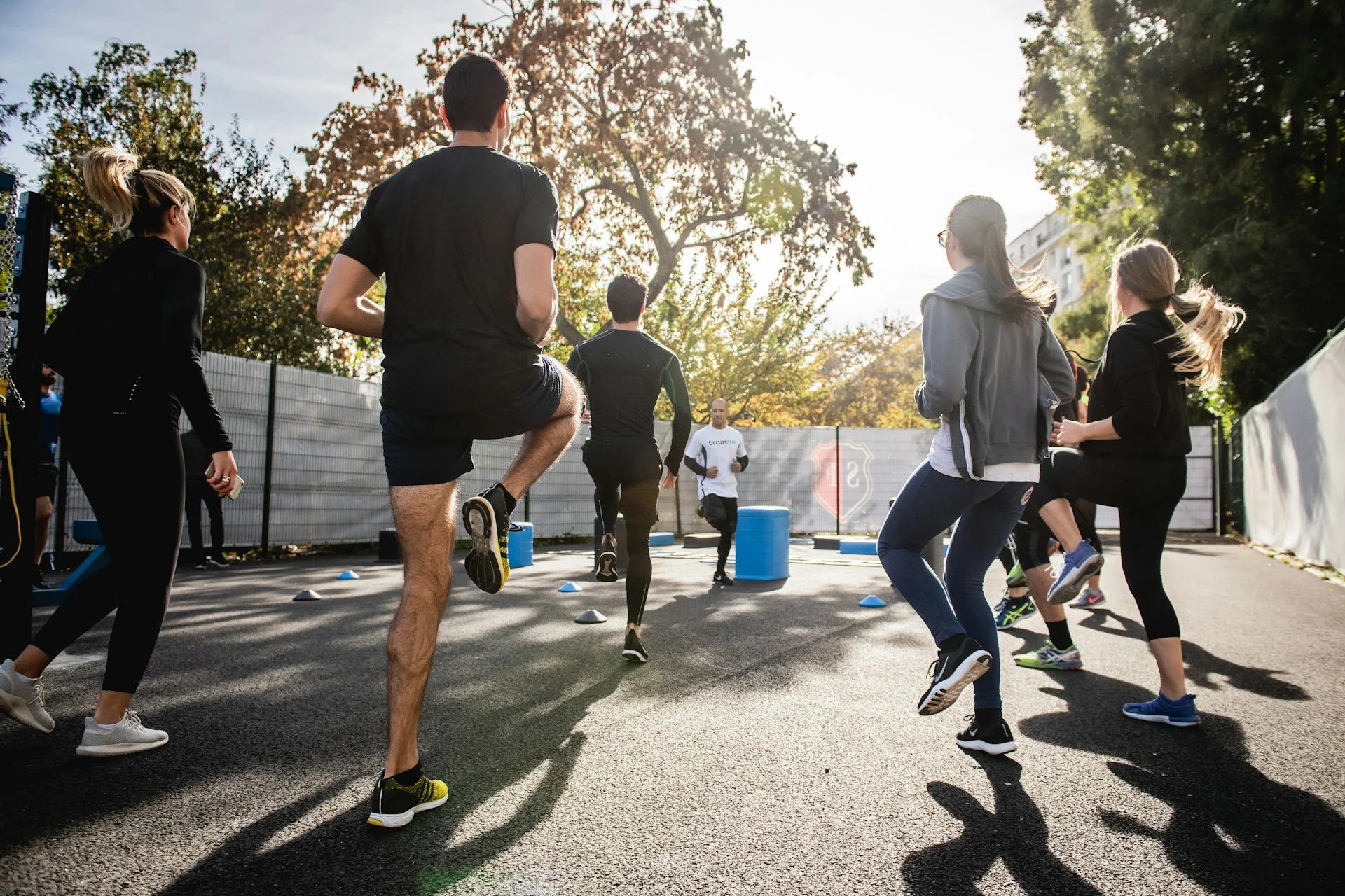 group of runners in the park
