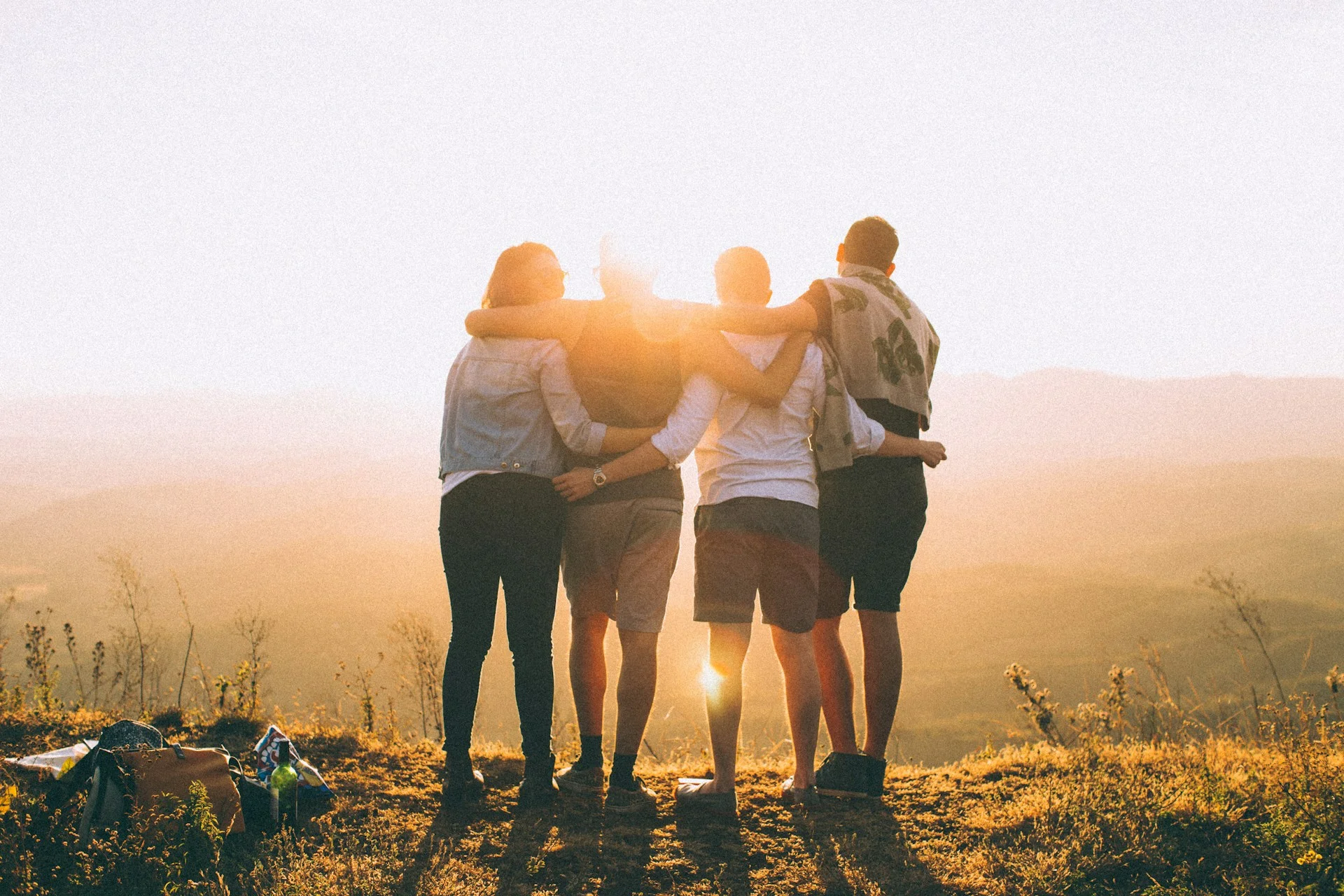 friends gathering together